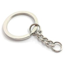 Schl&uuml;sselringe Edelstahl Schl&uuml;sselanh&auml;nger Ring Kette Basteln 100 St&uuml;ck