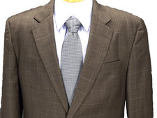 Jos A Bank Blazer 42R Green Window Pane 100 Wool 2 Button Plaid Jacket