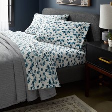 Queen 400 Thread Count Performance Sheet Set Blue Blurry Floral - Threshold