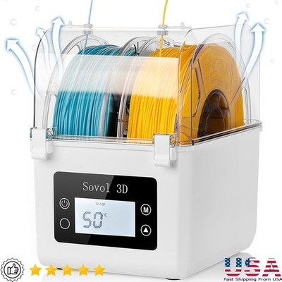 3D Printer Filament Dryer Box Humidity Control Temp Monitor Efficient Storage US
