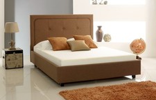 Brown Fabric Ottoman Lift Storage Bed - 5ft King