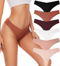 Seamless Thongs For Women V-waisted No Show Thong Seamless Panties Breathable