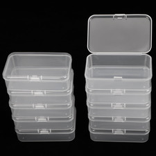 10 Pack Small Clear Storage Boxes with Hinged Lid for Beads Jewelry Crafts Parts