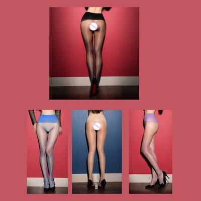 Skin glänzende ultradünne Damen Strumpfhose mit zartem durchsichtigem Design