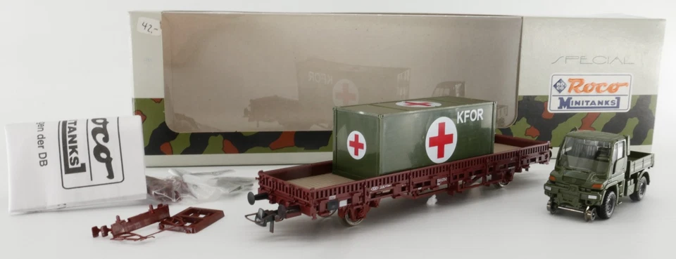 Wiking Roco 1:87 A.S.S H0 Mercedes MB Unimog 2 Wege Minitanks Kfor Container OVP