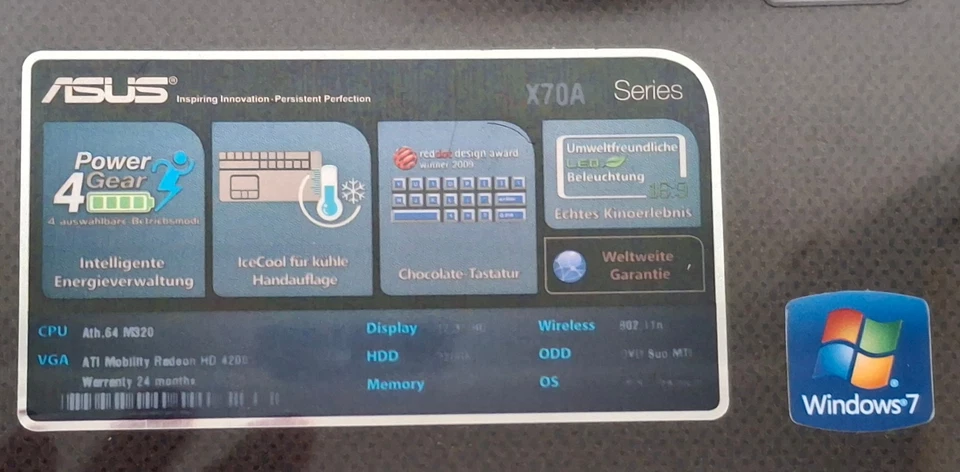 Asus X70A 17,3 Zoll Netbook ( 1371 ) - Bild 3 von 4