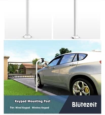 Gooseneck Stand Keypad Pedestal Pad Mount Adjustable 30” To 54" Height - White