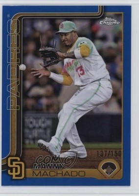 2025 Topps Chrome Blue Refractor 137/150 Manny Machado #53 e0q