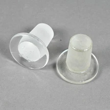 (2) Pyrex Kimax Ground Glass Flathead Flask Bottle Stopper # 29, Apothecary Lab