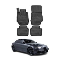 Omac Gummimatten FußMatten FüR Alfa Romeo Giulia 2016-2026 TPE Matten Schwarz 4X