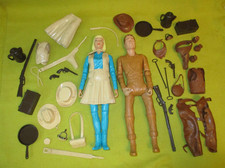 Vintage Marx Johnny West Jane West Action Figures With Accessories BOTW