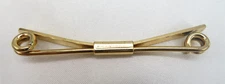 Vintage Gold Tone Curled Ends Collar Bar Clip 2-1/2 Inches