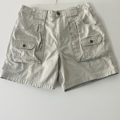 Redhead Vintage Y2K Men Size 40 Hiking Fish Cargo Khaki Cotton Shorts 7 Pockets
