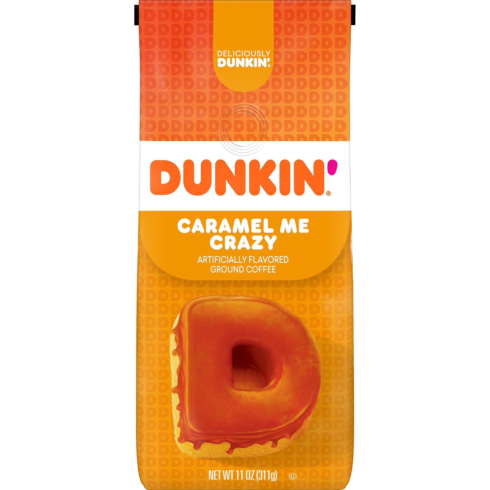 Dunkin Caramel Me Crazy Coffee 11Oz Bag Ground Coffee For Home Brewing