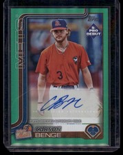 2025 Topps Pro Debut #PD-55 Carson Benge Green Foil #/99