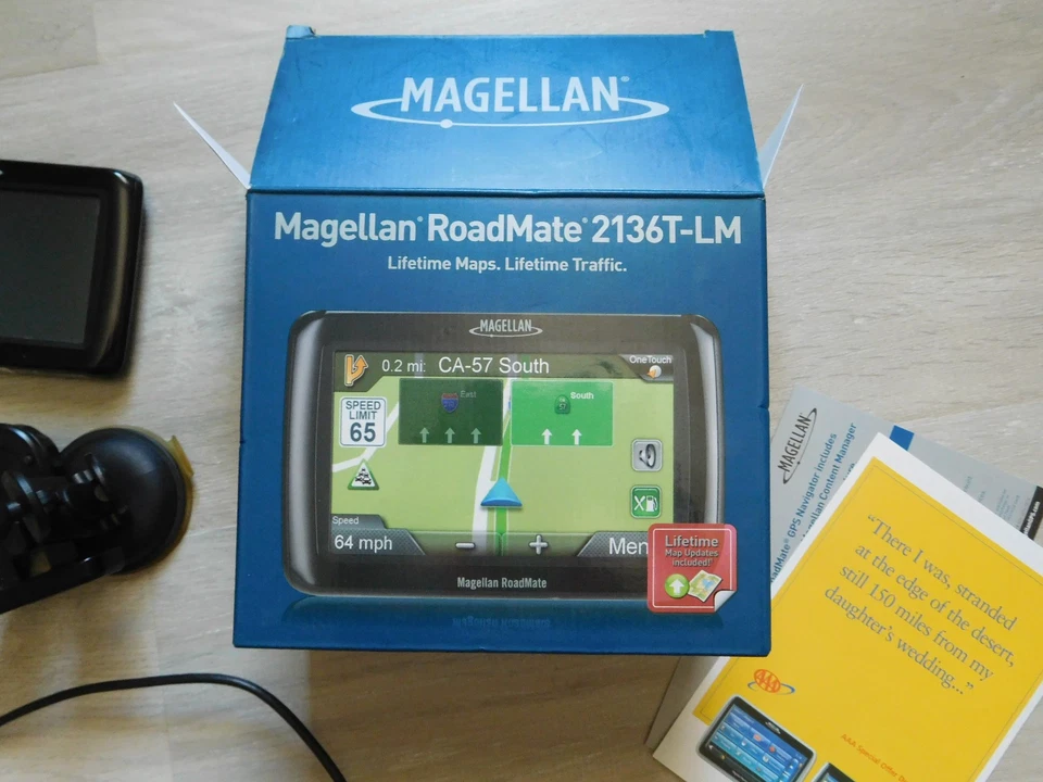 Magellan RoadMate GPS Navigation System 7" Touch Screen 1700- LM Used - Image 3 of 4