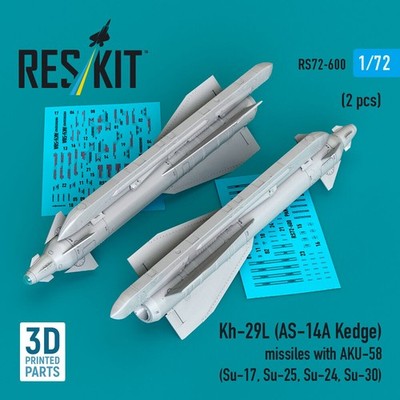 ResKit RS72-0600 - 1:72 Kh-29L (AS-14A Kedge) missiles with AKU-58 (2 pcs) (Su-1