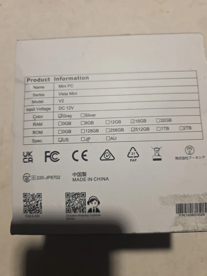 ACEMAGIC V2 4K Mini PC Ιntel Alder Lake N97 16GB DDR4 RAM 512GB SSD Win11 Pro - Image 2 of 3