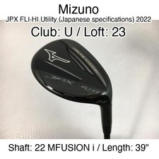Mizuno JPX FLI-HI Utility Japanese specifications 2022 U Hybrid  23 39" 22 MFU