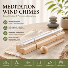 Meditation Wind Chimes Sound Healing Percussion Instrument Wooden Base Bell