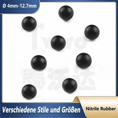 Nitril Gummikugeln Schwarz Rund Massiv Ø 4mm 4.5mm 5mm 6mm 7mm 8mm 9.5mm 12.7mm - Bild 1 von 4