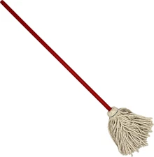 Rocky Mountain Goods Small 36-inch Mop - Traditional Red and White Cotton