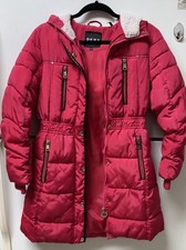 DKNY Pink Hooded Puffer Jacket Size 14/16