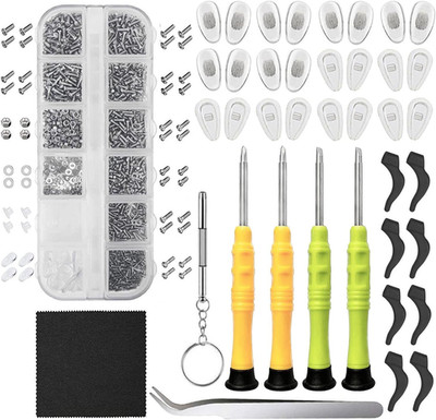 Eyeglasses Repair Kit, Sunglasses Repair Kit with Precision Screwdrivers, Nose P