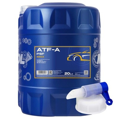 20 Liter MANNOL Hydrauliköl ATF-A PSF Hydraulik Öl Oel Fluid Oil + Auslaufhahn