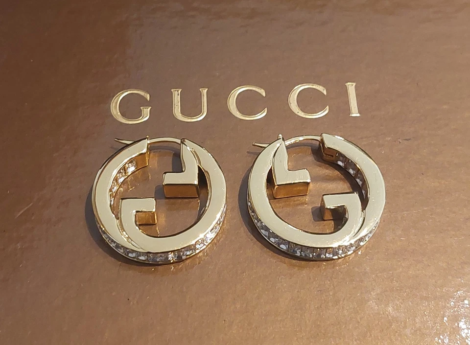 Pendientes Gucci Cristal Aro GG - Caja y Bolsa Antipolvo Incluidos Foto 2 de 3