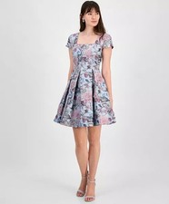 Tahari ASL Floral Jacquard Fit & Flare Dress Sz16 $159 (681)