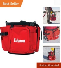 Versatile Black/Red Eskimo Bucket Caddy - Secure Your Fishing Gear Effortlessly