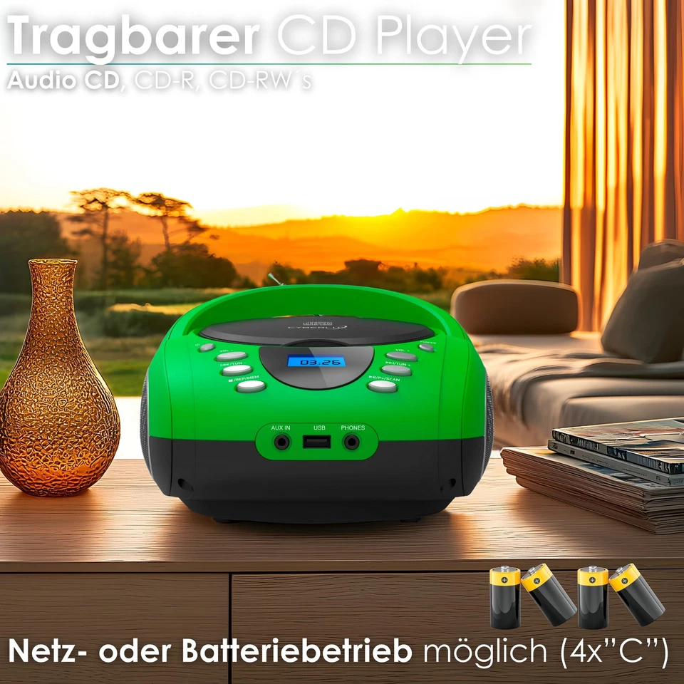 Tragbares CD-Radio CD-Player Stereoanlage Kompaktanlage Boombox Kinder Radio - Bild 2 von 4