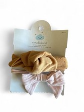 NWT Cloud Island 2-Pack Head Wraps Light Pink Beige Headbands Baby Age 0