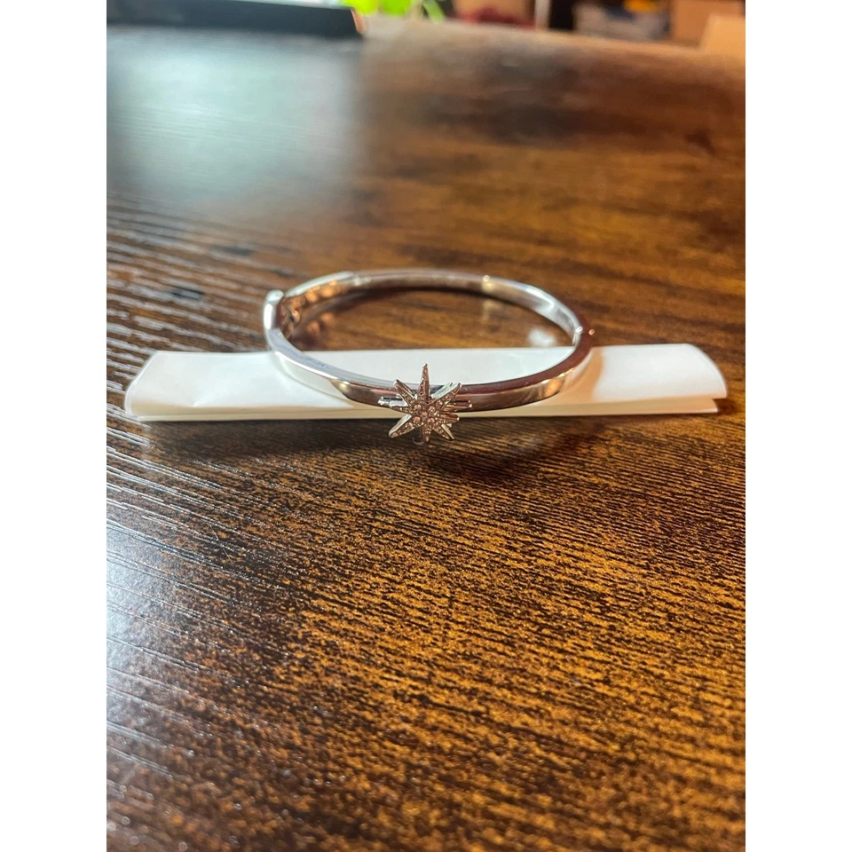 Brazalete Brazalete Marlyn Schiff Estrella Norte Estrás Tono Plata Bisagras Foto 2 de 4
