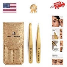 Professional Tweezers Set   Slant  Point, Ultra Precision German Stainless S...