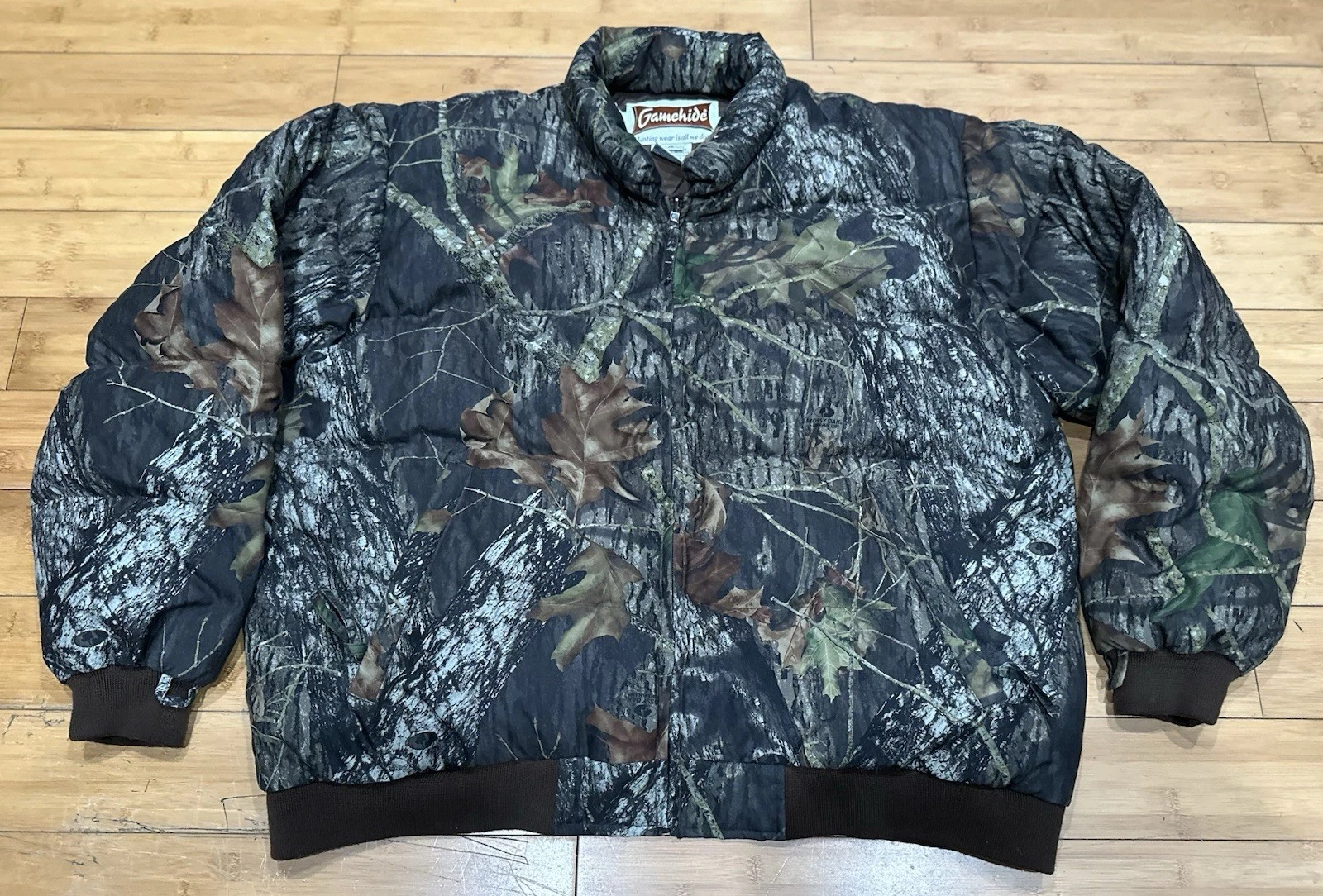VTG GameHide x Mossy Oak Break-Up Camouflage Down Hunting Jacket Puffer Mens XXL