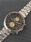 SEIKO 6138-0011  Automatic Chronograph UFO Watch Men's Black Dial Vintage