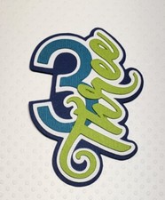 Birthday Age Title Number Three. Scrapbook, Card Making Paper Piecing