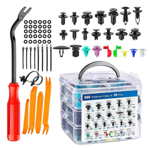 <!--F#f_0-->680pcs Car Trim Body Clips Kit Rivets Retainer Door Panel Bumper Plastic AU<!--F/-->