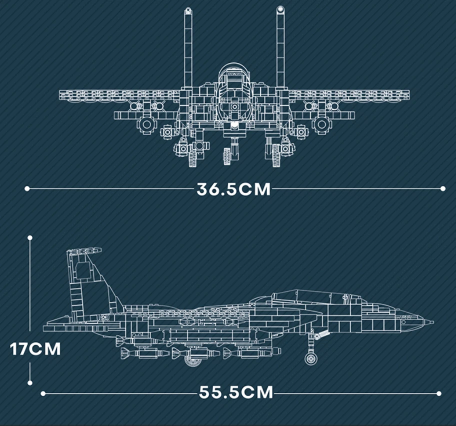 F15E Jet Fighter Plane MOC Military Building Block Brick DIY Model Set Toy F-15E - Image 4 of 4