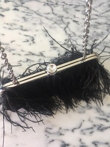 ostrich feather clutch