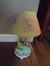 MIXED PASTELS Animal Nursery Lamp Elephant Giraffe Tiger Alligator Works w/shade