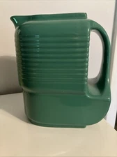 Vtg Art Deco  For Westinghouse Emerald Green 8" Water Pitcher Hall China Co USA