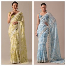 Stunning Georgette Saree Digital Print Traditional Sari Bollywood Party Wear