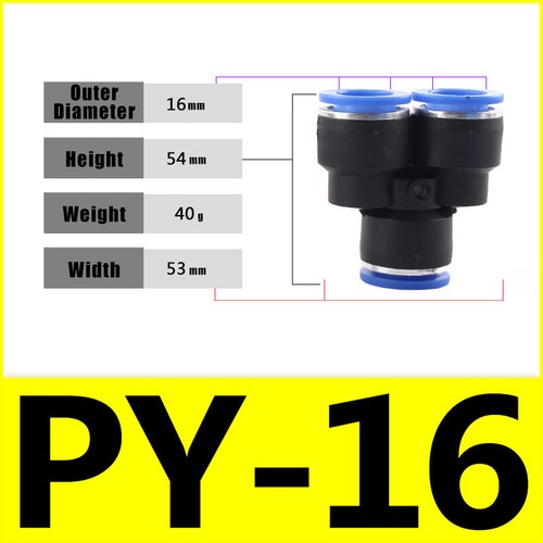 Pneumatic Push In Fitting Air Water Pipe Connectors Hydraulic Push Fit 4/6~16 mm - Picture 140 of 254