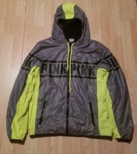 Victoria  s Secret Pink Full Zip Lined Anorak Windbreaker Jacket Gray/Lime XS / S