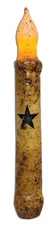NEW BLACK STAR TIMER TAPER CANDLE BURNT IVORY Primitive Grungy 6.5" Country