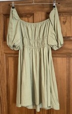 Cider Light Green Puff Sleeve Mini Milkmaid Dress -Size S (hardly Worn)
