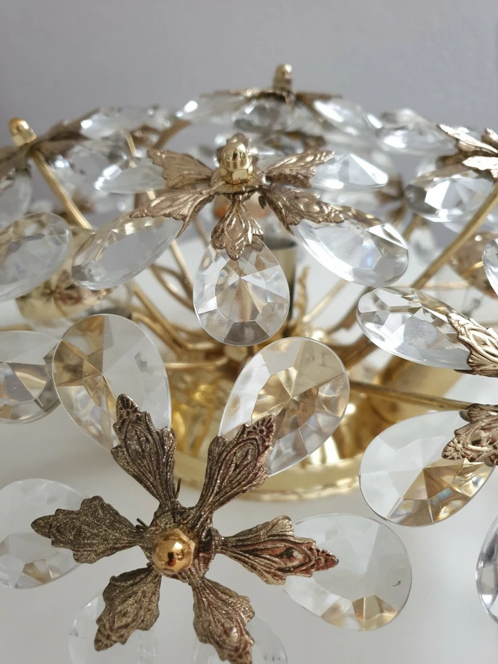 Lámpara de techo Italia con prisma floral en forma de cúpula Foto 3 de 4